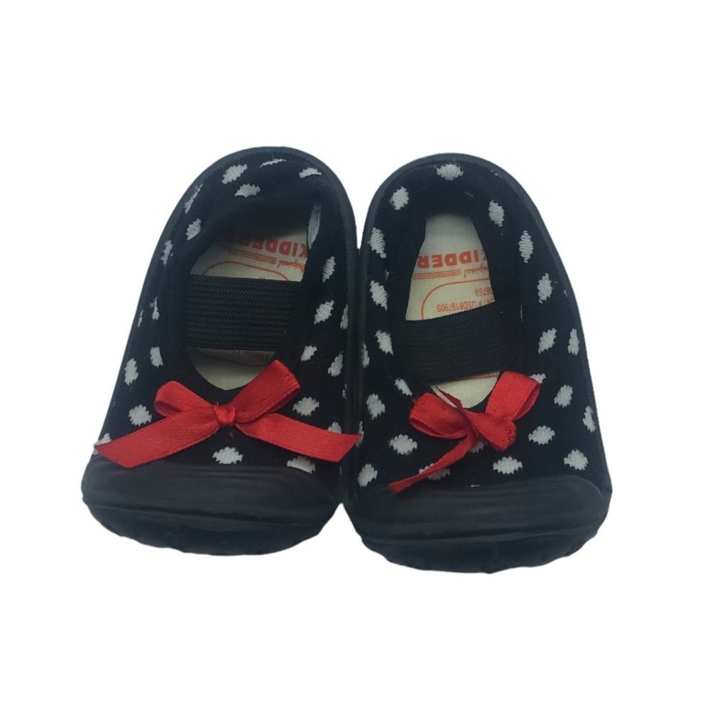 The Original Skidders Polka Dot Slip On Infant Baby Sz 6 Red Bow